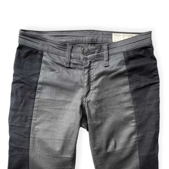 Rag & Bone Grey Black Tuxedo Stripe Skinny Jeans in “Midnight,” sz 27” - Picture 7 of 11